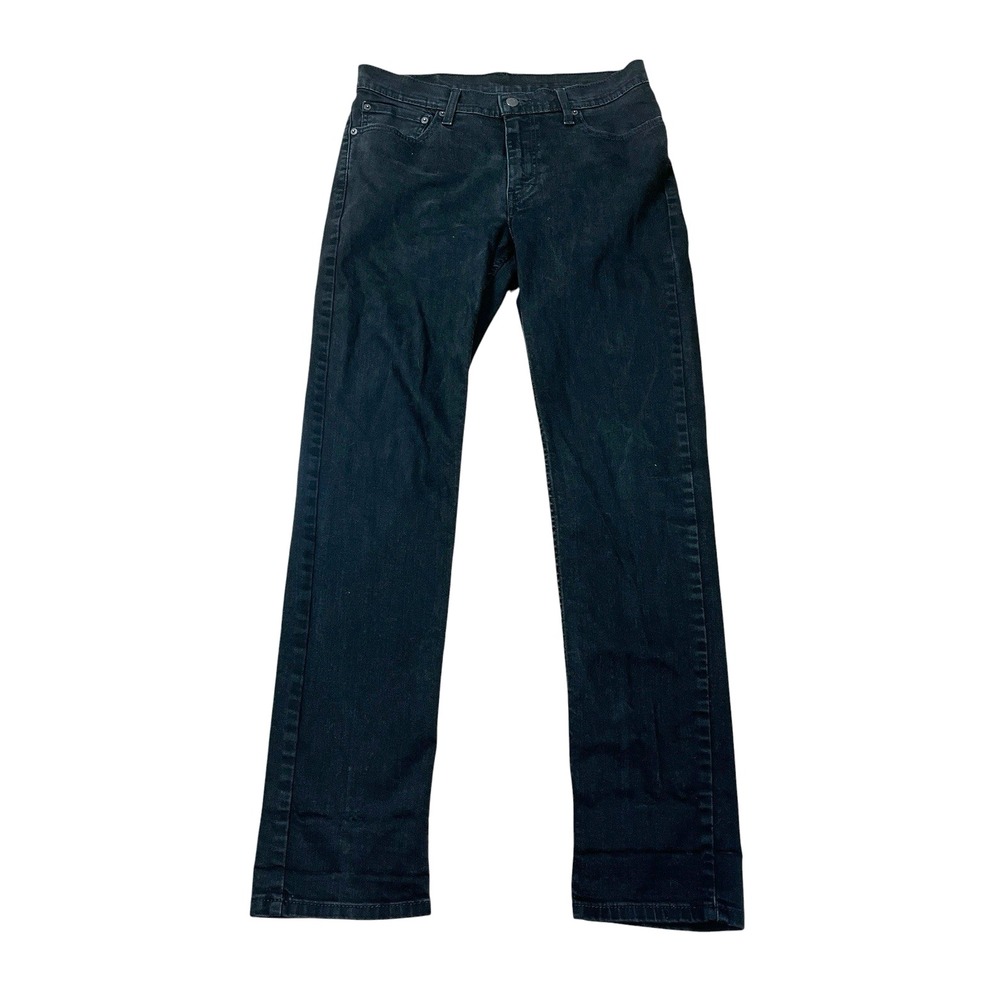 Levis 511 Slim Straight Jeans Mens 33x34 (Fits 33x33) Black Cotton Blend Denim